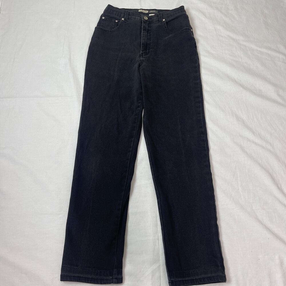 St Johns Bay Stretch Black Jeans WomensCropped High Rise Denim Pants Size 10